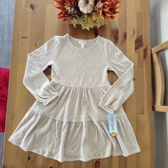 Cat & Jack - Girls' Long Sleeve Cozy Dress - Oatmeal (Beige) - Picture 11 of 11